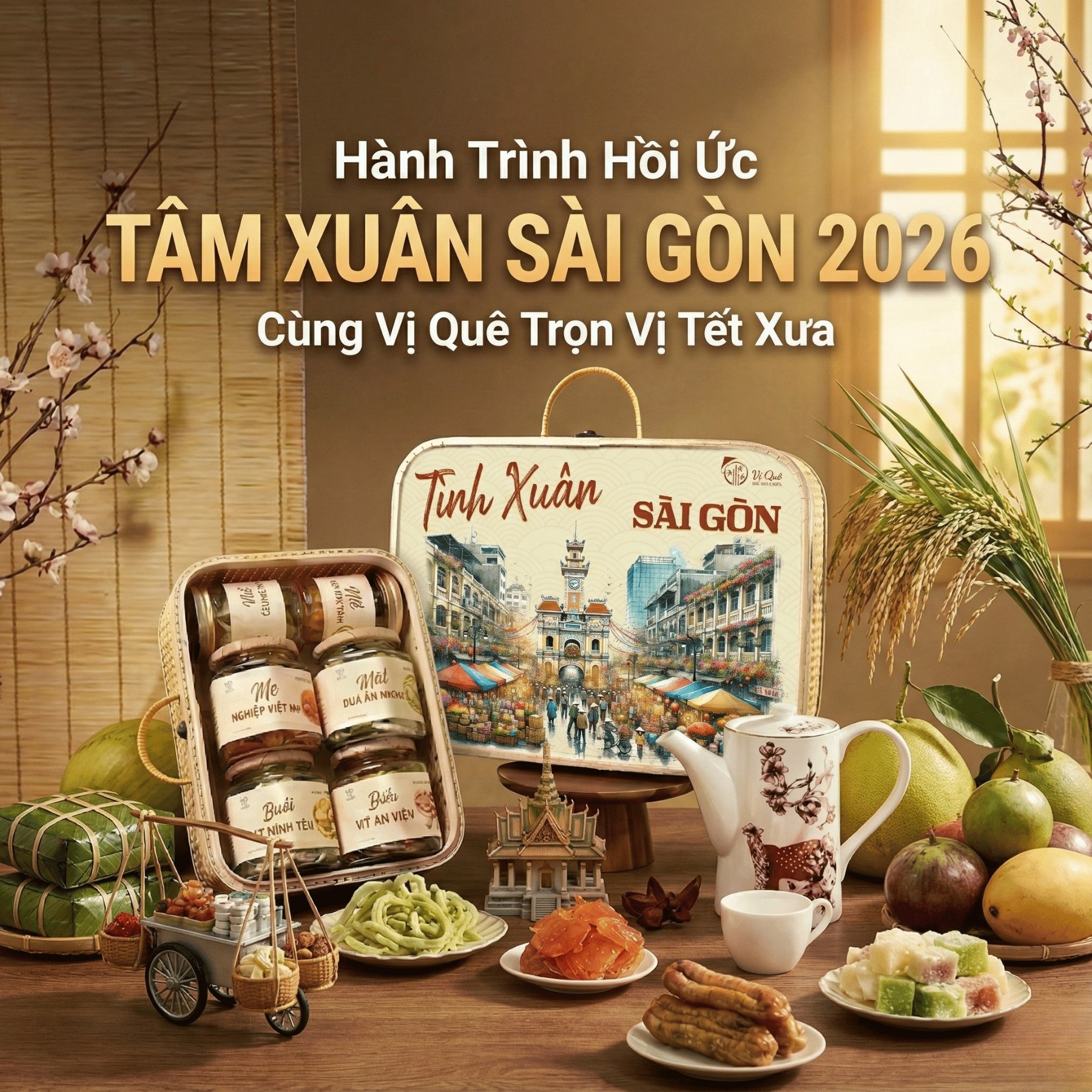 Giỏ quà tết 2026 Vị Quê - TÂM XUÂN SÀI GÒN - CHỢ BẾN THÀNH