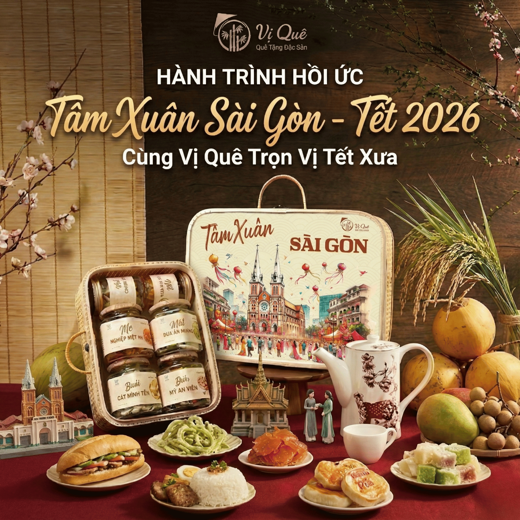 Giỏ quà tết 2026 Vị Quê - TÂM XUÂN SÀI GÒN - NHÀ THỜ ĐỨC BÀ